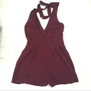 Maroon Halter Romper